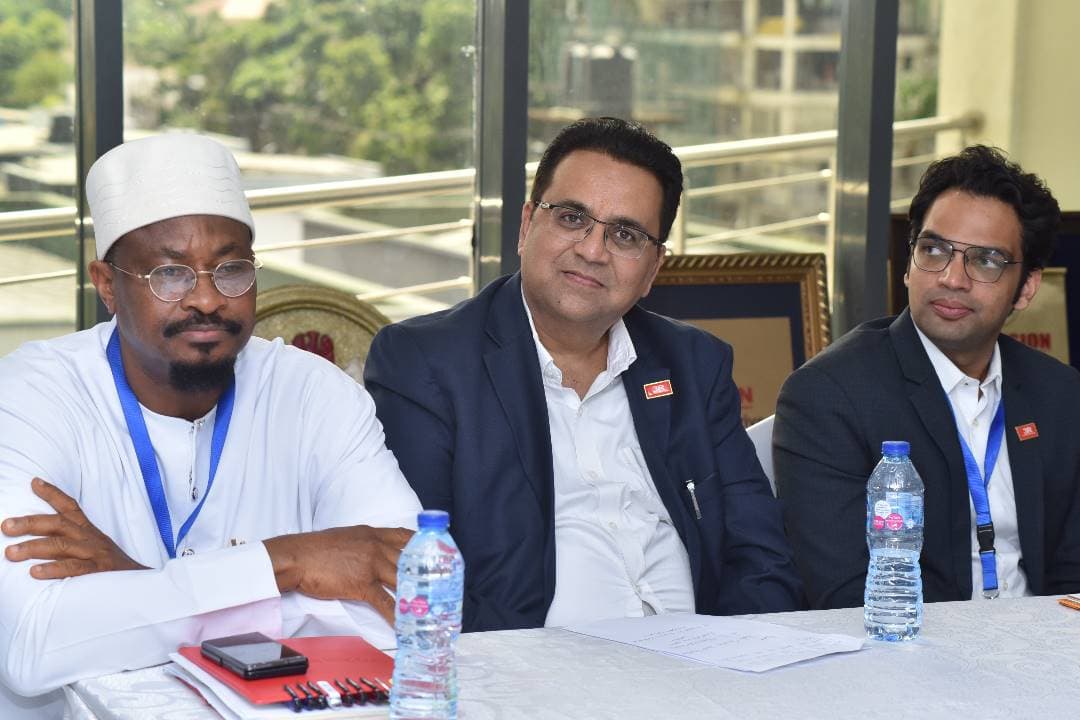 Raymond David Wodi, CEO of 3R, Ajay Mathur, COO of 3R, and Ankit Taparia, VP Sales at Airlinq, seated together at the meeting table