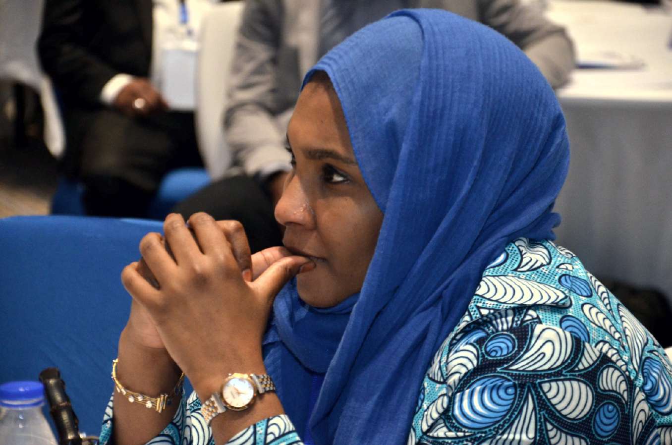 A delegate following the discussion closely
